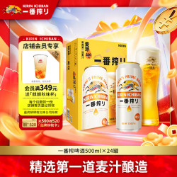 麒麟 一番榨黄啤酒 500ml*24听清爽经典京东自营