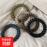 京喜 新款发绳女简约气质头绳无痕电话线发圈高弹 蓝色