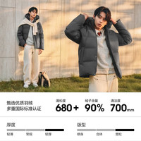 波司登 B260245101 90绒脱卸帽加厚 云涧灰 S 男士羽绒服