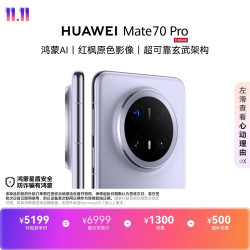 华为 Mate 70 Pro 5G手机 12GB+512GB 风信紫