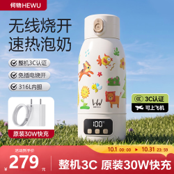 何物 TN13可烧开便携式恒温杯恒温水壶婴儿外出冲奶母婴专用3C快充套装