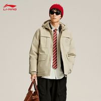 百亿补贴：李宁 航天动态羽绒服冬季新款鸭绒保暖短款工装运动厚外套AYMV295