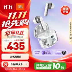 JBL TUNE FLEX 2 小晶豆2代 入耳式真无线主动降噪蓝牙耳机 白色