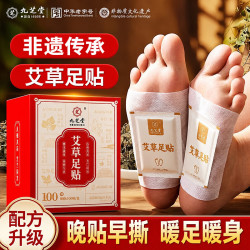 九芝堂 艾草足贴100贴草本艾草足贴暖脚暖足家用足底护理贴