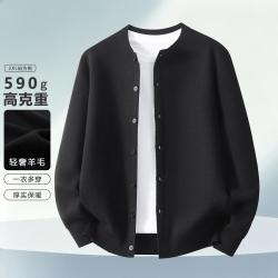 罗蒙 羊毛外套男秋冬季保暖羊毛衫男士外套男士羊毛衫