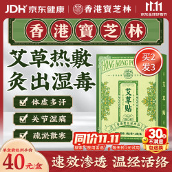 宝芝林 香港艾草艾灸贴10贴肚脐去除湿气瘦肚子颈椎肩颈腰腿热敷暖宫