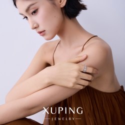 旭平 时尚轻奢芒星镂空气质易搭ins风合金开口戒指