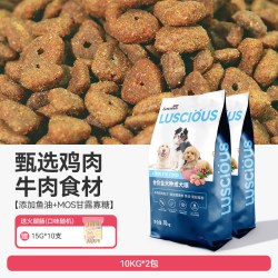路斯 狗粮通用型20kg泰迪比熊金毛柯基小型成幼犬40斤