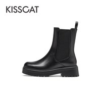 KISSCAT 新款[游牧日记]烟筒靴真皮切尔西靴西部靴