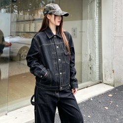 Dickies 帝酷适男女同款26秋冬新款牛仔夹克外套 情侣黑灰牛仔外套