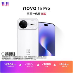 华为 nova 15 Pro 昆仑玻璃版 手机 12GB+256GB 零度白