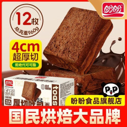 盼盼 厚切吐司 切片早餐面包早餐办公室下午茶休闲零食代餐饱腹食品 巧克力味厚切吐司480g/箱