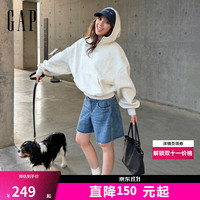 Gap 2SS623041 半拉链连帽卫衣 混纺白色 XS