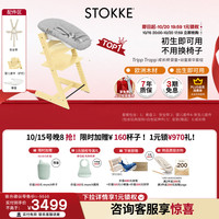 STOKKE 成长椅6件套TT婴儿多功能儿童高脚餐椅学坐椅 六件套含赠坐垫-柠檬黄-同色护栏-白色餐盘