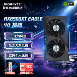 技嘉 3期白条免息 RX7650GRE/RX6500XT 畅玩csgo 三角洲 游戏电竞视频剪辑独立显卡 RX 6500XT 猎鹰EAGLE 4G