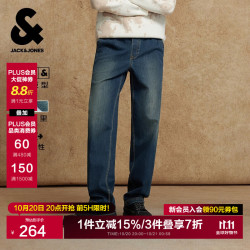 杰克琼斯 226132118 做旧直筒抽绳 中牛仔蓝 W33/L32 男士牛仔裤