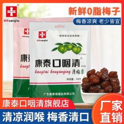 康泰口咽清 康泰清梅子口咽清薄荷清凉梅润喉护嗓子休闲零食果干蜜饯果脯100g