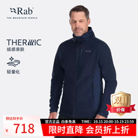 Rab 男Capacitor连帽衫快速排汗户外登山保暖羊毛质感抓绒衣QFF-02 石墨灰 S