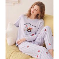 芬腾 100％棉带胸垫7A抗菌女家居服套装