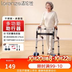 洛伦佐 助行器辅助行走助步器康复辅助起身可推双排轮代步车