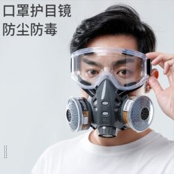 安爽利 防毒面具喷漆专用化工毒气体防烟放毒防护呼吸防尘面罩全面罩全脸