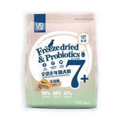 优基 狗粮老年犬专用生骨肉蛋黄冻干全犬种全价无谷老年狗粮1.5kg