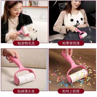 魅洁 手撕式滚筒毡滚刷粘毛器 1个手柄+6卷纸/家务粘毛清洁