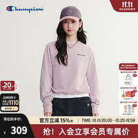 Champion 冠军卫衣女士2026秋季新款长袖纯色圆领上衣插肩袖休闲糖果色女装 雾紫灰 M