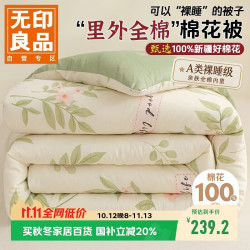 无印良品 新疆棉花被里外纯棉被子被芯全棉春秋被棉被冬被200