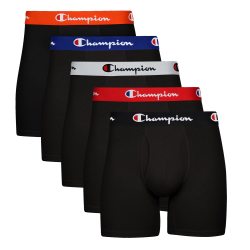 Champion 适合成人 男性 平角内裤 吸湿排汗 1件装 件装 Black - 5 Pack Medium