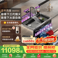 西屋电气 西屋集成水槽洗碗机气爆洗超声波果蔬清洗家用双层嵌入式碗柜14套一体机 双槽+净水器左右洗碗机