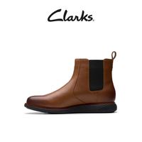 限尺码：Clarks 男士光面皮革切尔西短靴
