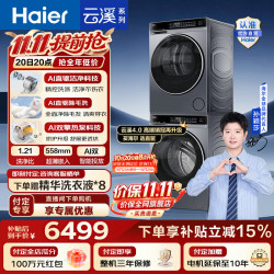 海尔 云溪4.0系列 XQG100-BLEG582HU1+GA100-STQ582HU1 热泵式洗烘套装 灰色