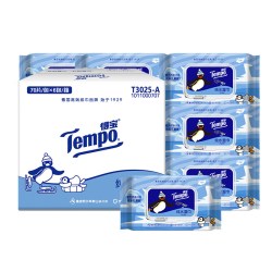 得宝 纯水湿巾Pingu联名70抽*6包+赠毛巾4条