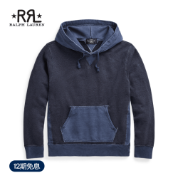 RRL 男装 经典款成衣染色连帽衫RL93163 410-深蓝色 M