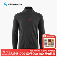 klattermusen 攀山鼠10055胡戈男款美利奴羊毛半拉链套头衫Huge HalfZipSweater 乌黑红褐RavenBurnt Russet XL