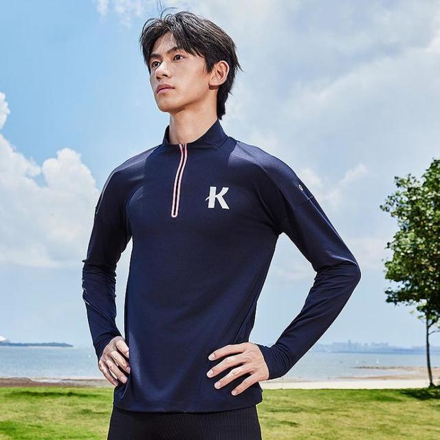 乔丹 强风吹拂IP联名大K运动长袖男春季修身速干透气跑步上衣