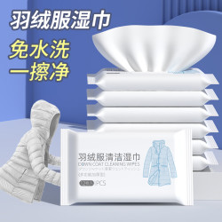 便携式一次性羽绒服清洁湿纸巾家用免水洗应急去污去油渍洗涤湿巾