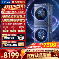 海尔 云溪5.0 D1系列 XQG100-BLE7AD1U1+GA100-SZ7AD3U1 热泵式洗烘套装 极夜灰
