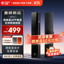 龙霆 A2FD 全自动指纹密码锁 电子锁