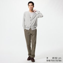 易打理快干弹力轻型长裤加长款优衣库男装休闲西裤仿毛料款482890