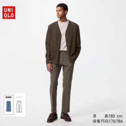 易打理快干弹力轻型长裤常规款优衣库男装休闲西裤仿棉质款482904