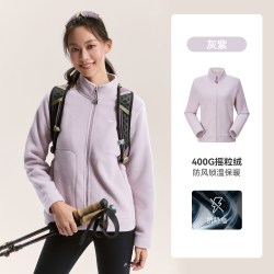 拓路者 秋冬季户外抓绒衣外套女款立领保暖摇粒绒开衫加厚拉链卫衣