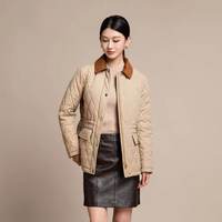 康博 26秋冬巴恩老钱风外套女多巴胺高级翻领收腰显瘦棉服