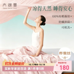 太湖雪 100%蚕丝双面凉感夏凉被 粉色 150cm
