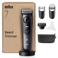 Braun 博朗 胡须修剪器系列 7,+7 配件,终身锋利 ProBlade 刀片,电池寿命长达 120 分钟,40 种长度设置,防水,精密车轮和锁定按钮,BT7525,灰色