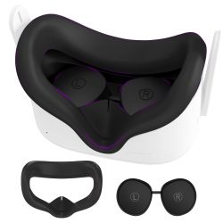 AMZDM Oculus Quest 2硅胶面罩套 镜头保护盖 防水防汗 可水洗 黑色