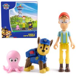 Paw Patrol 狗狗巡逻队,Chase &amp; Captain Turbot 公仔套装,带婴儿章鱼玩具公仔,适合 3 岁及以上儿童