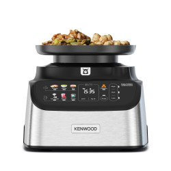 Kenwood MultiPro OneTouch FDM73.480SS 紧凑型通用食品处理器,6 个配件,6 个自动程序,可变速度和脉冲功能,集成秤,1000 瓦,银色