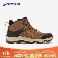 迪卡侬 26新款男士MH500中帮户外登山防水防滑缓震徒步鞋棕41-5456599